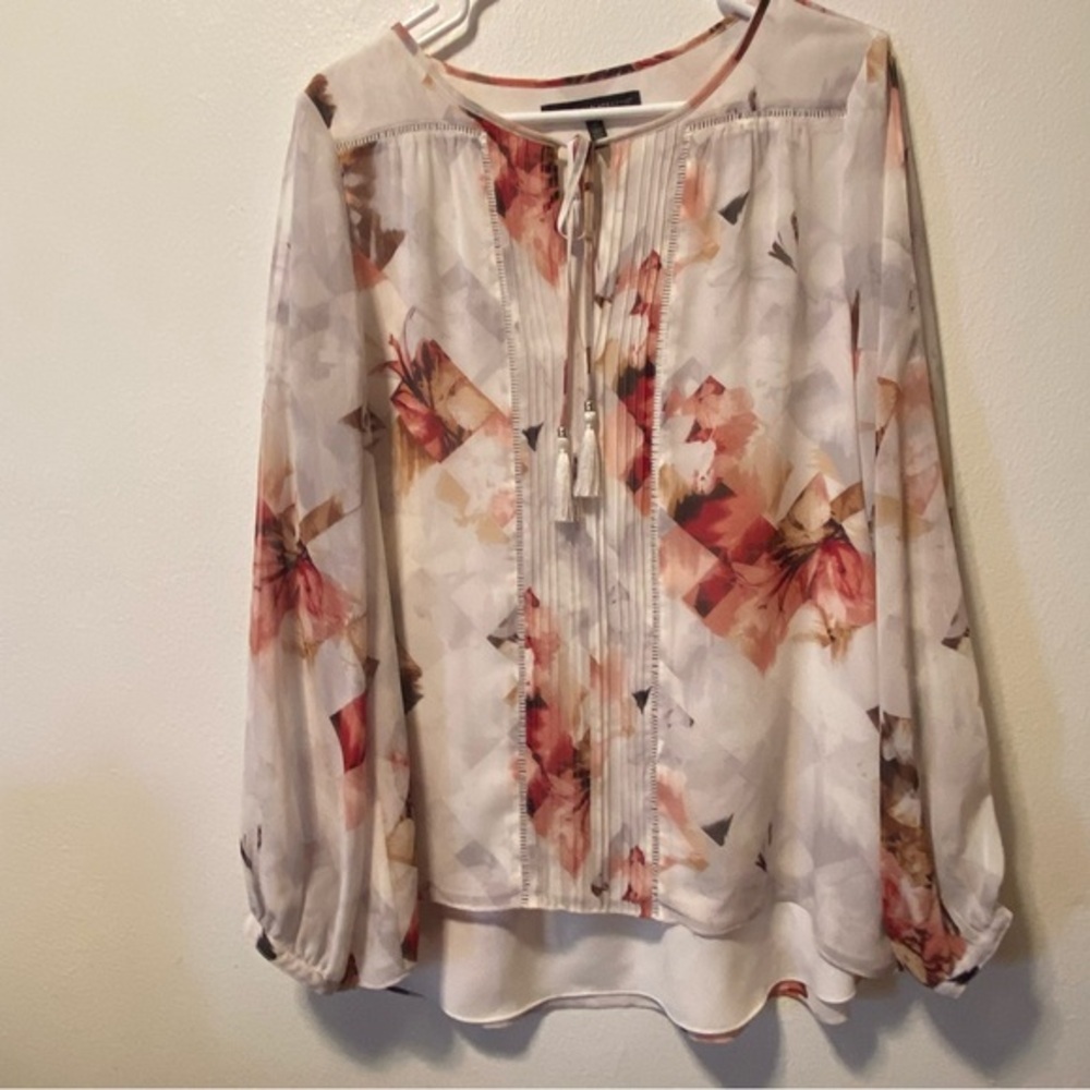 White House Black Market Top Women’s Size 10 Floral Boho Peasant‎ Blouse